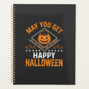 Agenda Feliz Halloween Abóboras Guloseimas Desenho Vetori