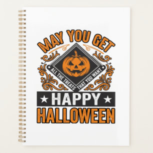 Agenda Feliz Halloween Abóboras Guloseimas Vintage
