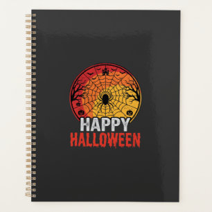 Agenda Feliz Halloween Teia de Aranha Design Vetorial