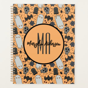AGENDA FELIZ MONOGRAMA PERSONALIZÁVEL SPOOKY