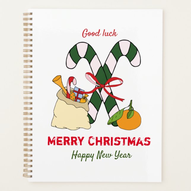 Agenda Feliz Natal e Ano Novo Minimalista (Frente)