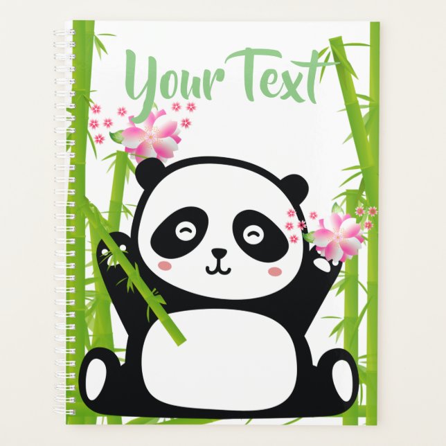 Agenda Feliz Panda com Bamboo e Flor de Cereja (Frente)