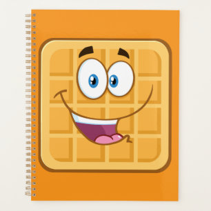 Agenda Feliz Waffle Kawaii Sorriso Comida de Café da Manh