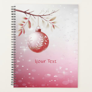 Agenda Feriado de Natal decorativo rosa
