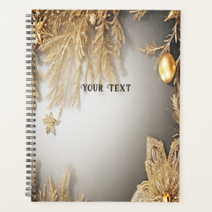 Agenda Feriado Decorativo Dourado Único