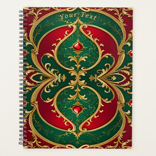 Agenda Feriado Dourado de Natal Vermelho Verde (Frente)