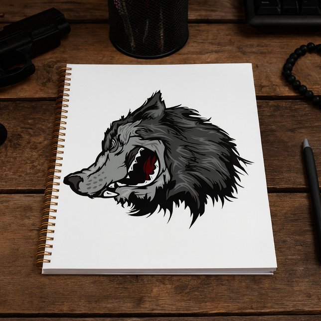Agenda Feroz Wolf Head Bold Wild Animal (Criador carregado)