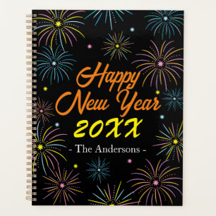 Agenda Festa de Ano Novo de Cor Plana