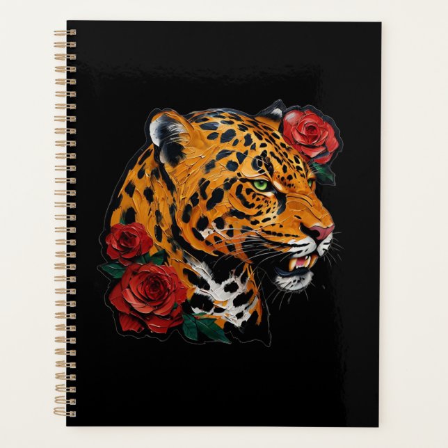 Agenda Fierce Grace: Notebook Tiger & Rosas (Frente)