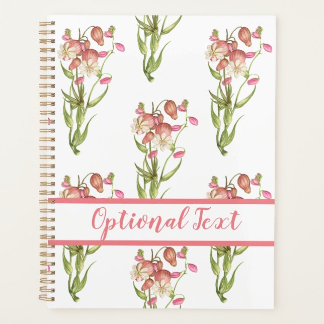 Agenda Figos com Padrão de Flores (Frente)