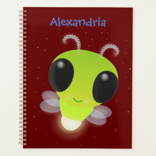 Agenda Figura de desenho animado com inseto brilhante ver