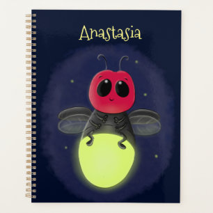 Agenda Figura de desenho animado com inseto de raio