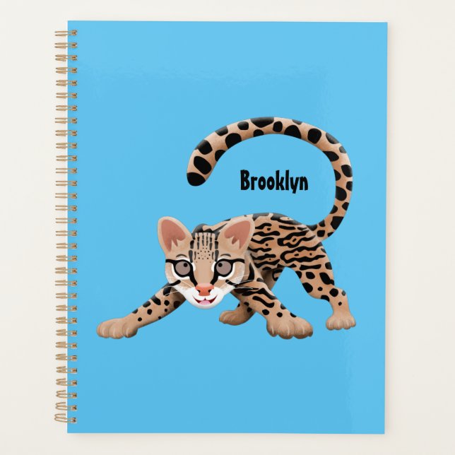 Agenda Figura de desenho animado de ocelot bonito (Frente)
