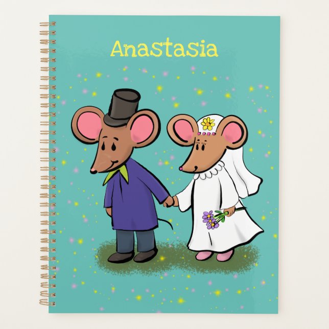 Agenda Figura de desenho animado do casal do mouse (Frente)