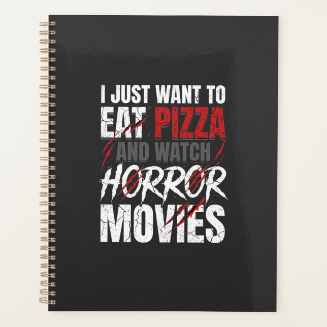 Agenda Filmes de Terror de Pizza Design de Halloween_1 (Frente)