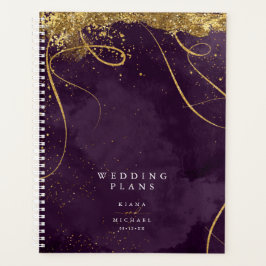Agenda Fine Lines Dourado Abstrato Plum ID867