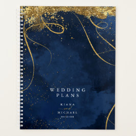 Agenda Fine Lines Dourado Abstrato Wedding ID867