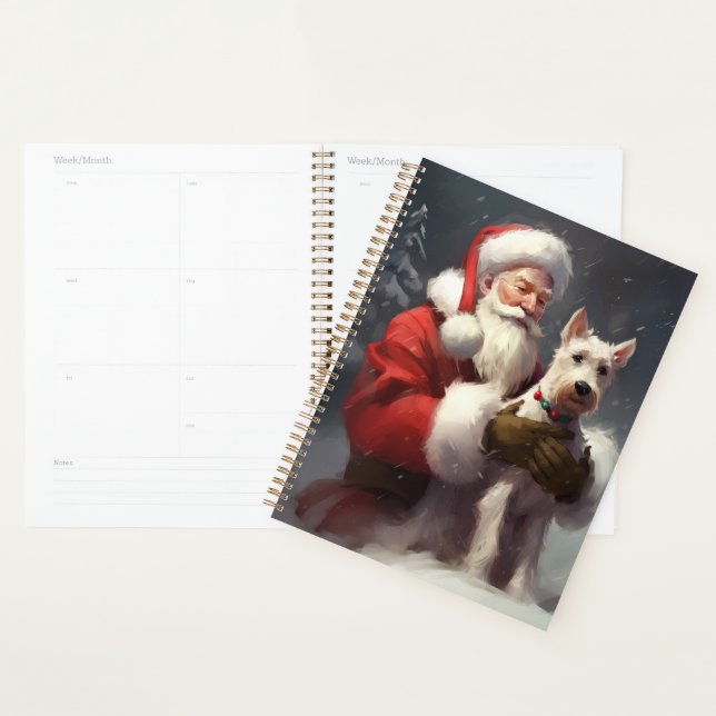 Agenda Fio Fox Terrier Santa Claus Natal Festivo (Exibição)