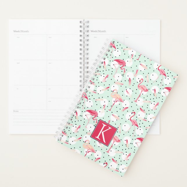 Agenda Flamingo Bird Com Penas | Adicione a sua versão in (Exibição)
