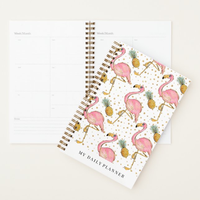 Agenda Flamingo Rosa Personalizado (Exibição)