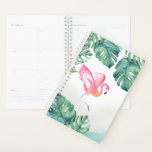 Agenda Flamingo Rosa Tropical de Watercolor<br><div class="desc">Planeador costeiro apresenta minha cor-de-água rosa flamingo e folhas de palma monstera em matizes tropicais exuberantes. Perfeito para planejar os dias da semana ou para o fazer dos seus planos de casamento. Também faz um presente de Dia de as mães de excelente Para ver mais planejadores mensais e semanais por...</div>