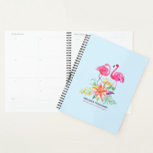 Agenda Flamingos Rosa e Hibisco Tropical 2