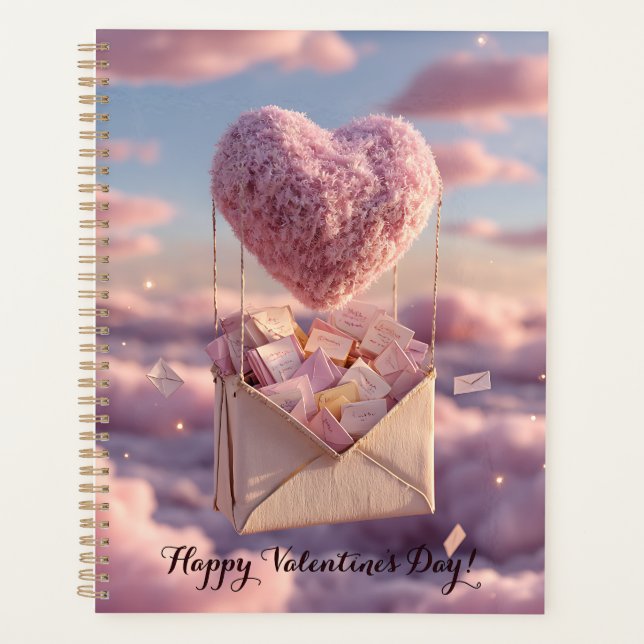 Agenda Floating Heart of Love Letters Design Postcard (Frente)