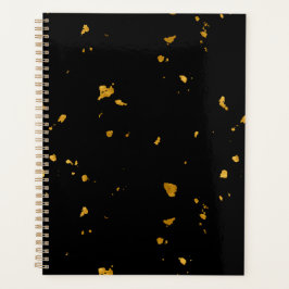 Agenda Flocos Dourados Pretos