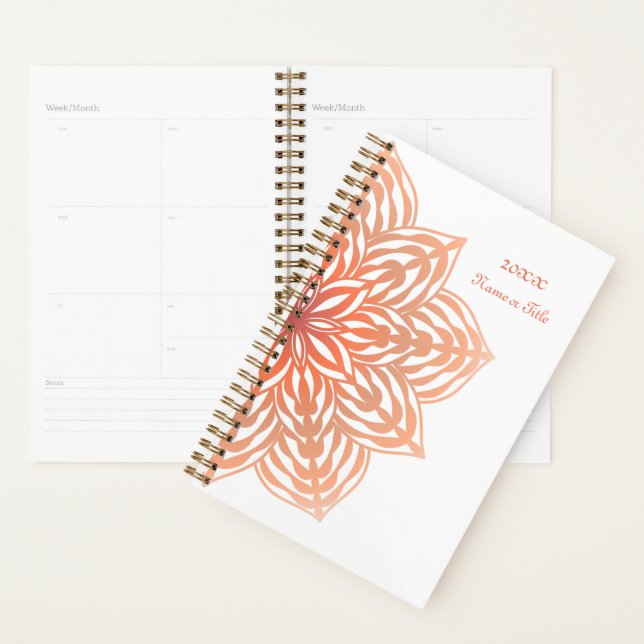 Agenda Flor Abstrata em Pêssego (Exibição)
