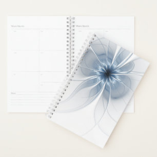 Agenda Flor azul da fantasia do fractal do delicado e da