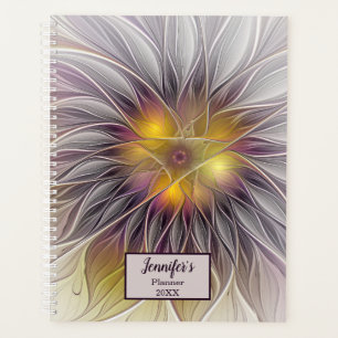 Agenda Flor Colorida Luminosa, Nome Fractal Abstrato