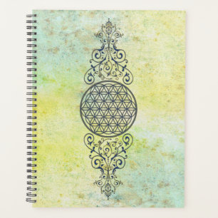 Agenda Flor Da Vida - Enfeites Vintage azul dourado