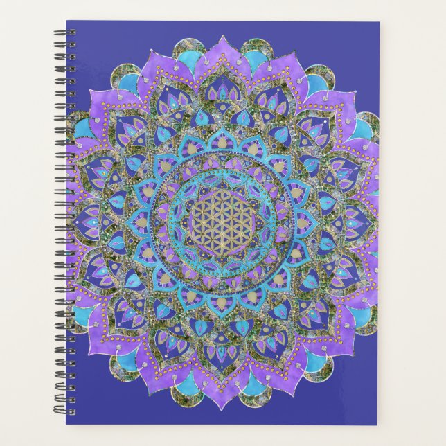 Agenda Flor Da Vida - Mandala Estilo Índia 2 (Frente)