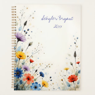 Agenda Flor de Campo Encadernação Espiral Primavera Botân