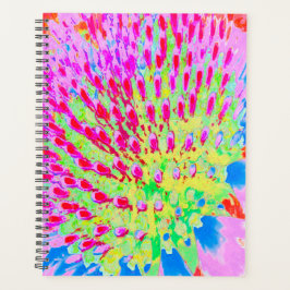 Agenda Flor de Cone Abstrata Arco-íris Multicolorida