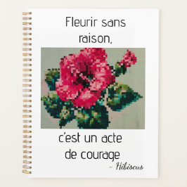 Agenda Flor de hibisco em pixel art