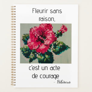 Agenda Flor de hibisco em pixel art