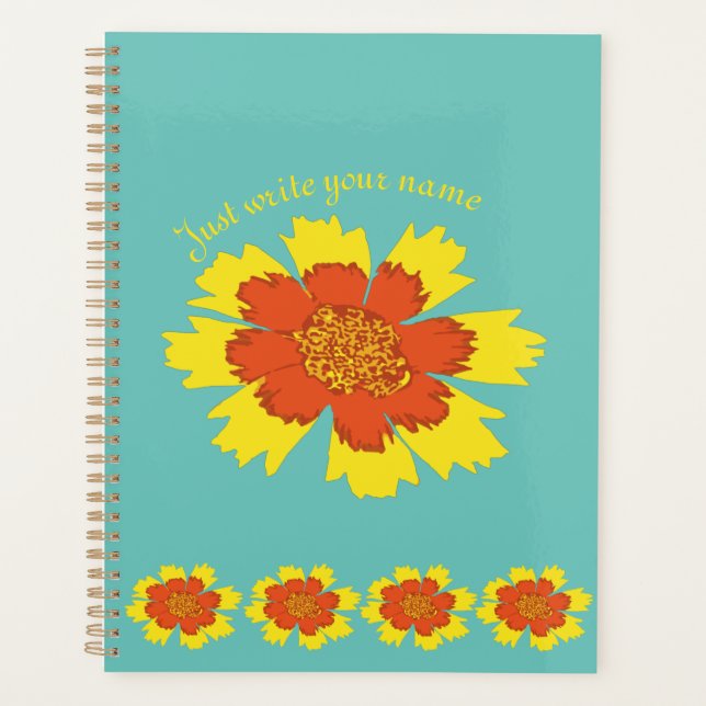 Agenda Flor de mandioca amarela e laranja (Frente)