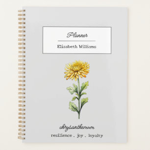 AGENDA FLOR DE NASCIMENTO DE CHRYSANTHEMUM NOVEMBER PERSO