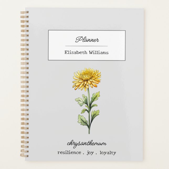 AGENDA FLOR DE NASCIMENTO DE CHRYSANTHEMUM NOVEMBER PERSO (Frente)