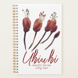 Agenda Flor de Uhiuhi Rara Nativa Havaiana Floral Elegant