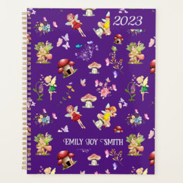 Agenda Flor Fada Borboleta Cogumelo Roxo