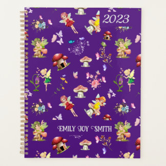 Agenda Flor Fada Borboleta Cogumelo Roxo