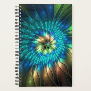 Agenda Flor Fantasia Luminosa, Fractal Abstrato Colorido