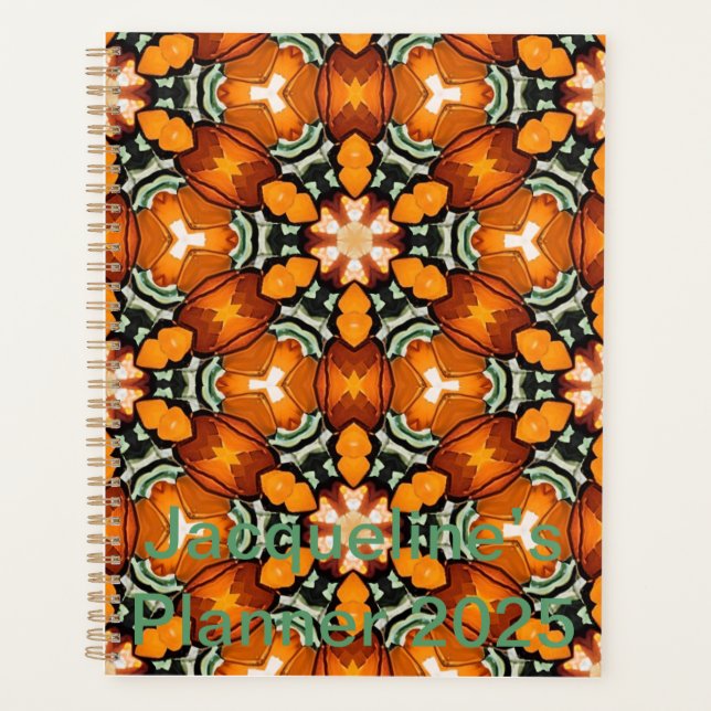 Agenda Flor Geométrico, Mandala Whimsical, (Frente)