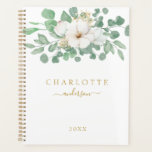 Agenda Flor moderna, simples, elegante de eucalipto<br><div class="desc">Planeador de flores moderno,  simples e elegante de eucalipto. Basta editar seu produto em alguns minutos. Você pode alterar a fonte/tamanho/cor e a posição usando "mais personalização".</div>
