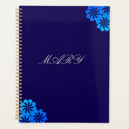 Agenda Flor Personalizada Azul