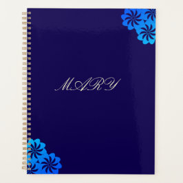 Agenda Flor Personalizada Azul