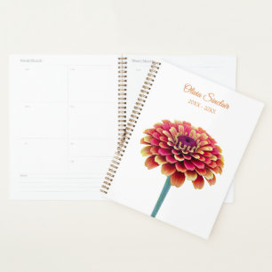 Agenda Flor Personalizada Rosa e Amarela Brilhante