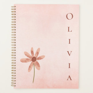 Agenda Flor Personalizado de Ponta de Água Rosa
